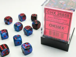 Gemini - Black-Starlight/Red - d6, 36 st (12 mm, prickar)