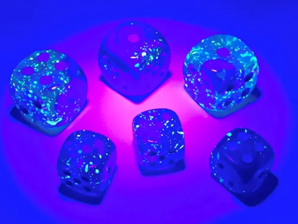 Gemini - Blue-Blue/Light Blue - d6, 36 st (12 mm, prickar)