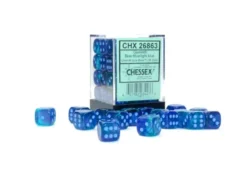 Gemini - Blue-Blue/Light Blue - d6, 36 st (12 mm, prickar)