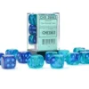 Gemini: Blue-Blue/Light Blue - d6, 12st (16 mm, prickar)