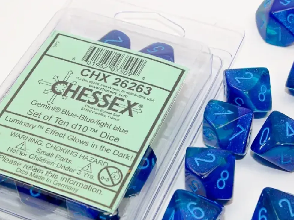Gemini - Blue/Light Blue - d10, 10 st