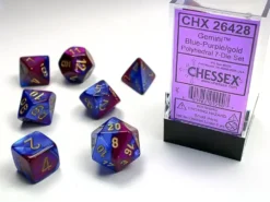 Gemini - Blue-Purple/Gold - Dice set