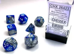 Gemini - Blue-Steel/White - Dice set