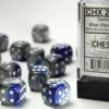 Gemini: Blue-Steel/White - d6, 12st (16 mm, prickar)