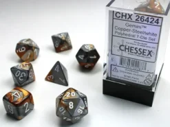 Gemini - Copper-Steel/White - Dice set