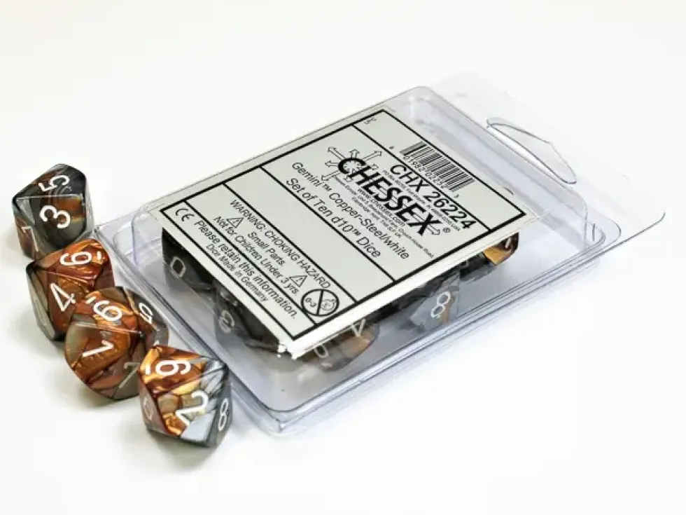 Gemini - Copper-Steel/White - d10, 10st
