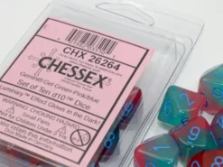 Gemini - Gel Green-Pink/Blue - d10, 10 st