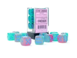 Gemini: Gel Green-Pink/Blue - d6, 12st (16 mm, prickar)