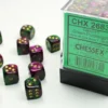 Gemini - Green-Purple/Gold - d6, 36 st (12 mm, prickar)
