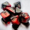 Gemini Mini-Polyhedral Black-Red/Gold 7-Die Set