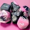 Gemini Mini-Polyhedral Black-Pink/White 7-Die Set