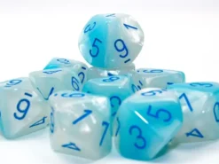 Gemini - Pearl Turquoise-White/Blue - d10, 10 st