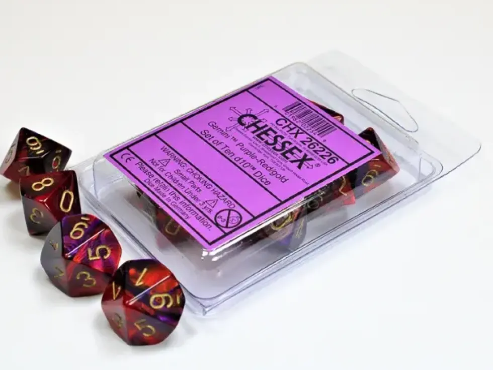 Gemini - Purple-Red/Gold - d10, 10st