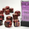 Gemini: Purple-Red/Gold - d6, 12st (16 mm, prickar)