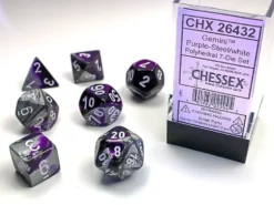 Gemini - Purple-Steel/White - Dice set
