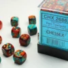Gemini: Red-Teal/Gold - d6, 36 st (12 mm, prickar)