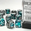 Gemini - Steel-Teal/White - d6, 12st (16 mm, prickar)