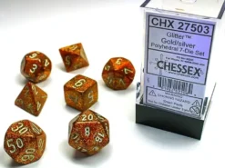 Glitter - Gold/Silver - Dice set