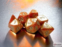 Glitter Mini-Polyhedral Gold/Silver 7-Die Set