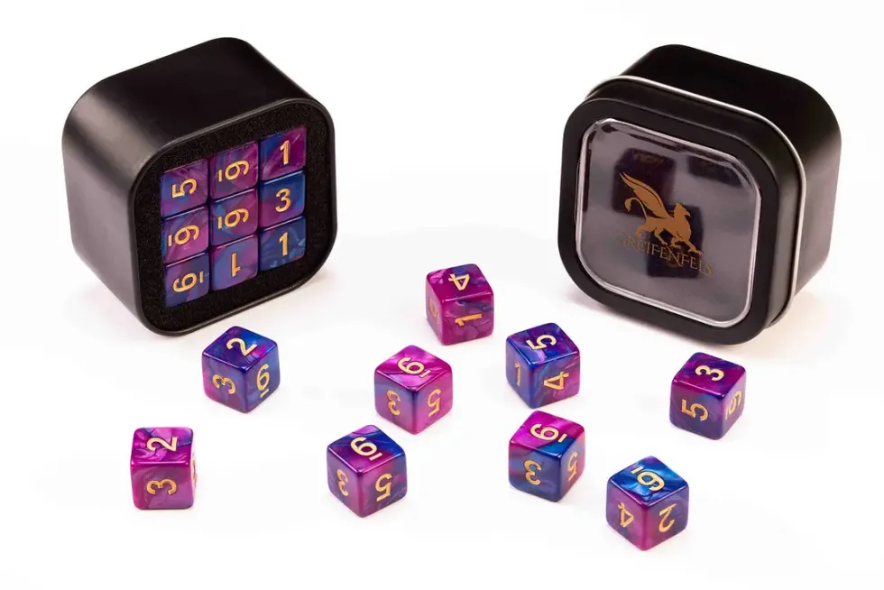 Greifenfels: D6 Series (Marble) - Blue & Purple (16 mm, 18 st)