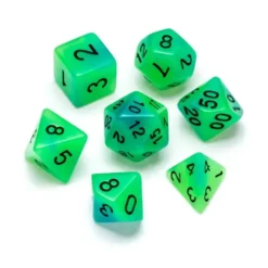 Greifenfels: Flourescent Series - Green, Blue/Black - Dice Set