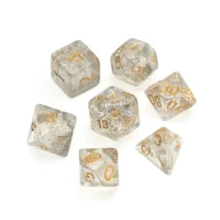 Greifenfels: Glitter Series - Clear/Gold - Dice Set