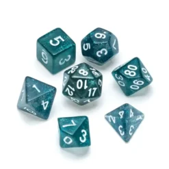 Greifenfels: Glitter Series - Dark Blue/White - Dice Set
