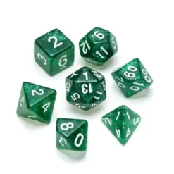 Greifenfels: Glitter Series - Dark Green/White - Dice Set