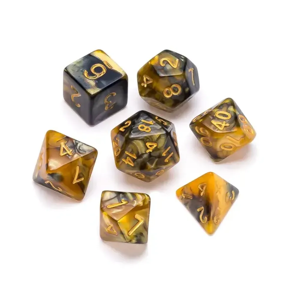 Greifenfels: Marble Series - Gold,Black/Gold - Dice Set
