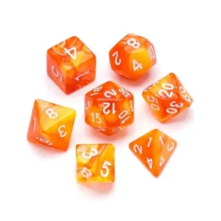 Greifenfels: Marble Series - Orange,Yellow/White - Dice Set