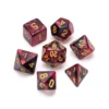 Greifenfels: Marble Series - Red,Black/Gold - Dice Set