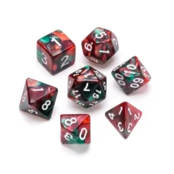 Greifenfels: Marble Series - Red,Green/White - Dice Set
