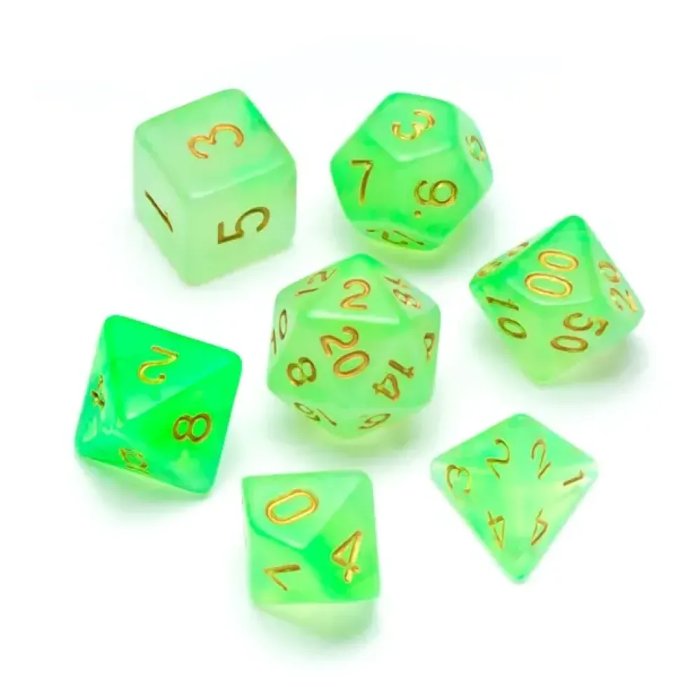 Greifenfels: Nebula Series - Green/Gold - Dice Set