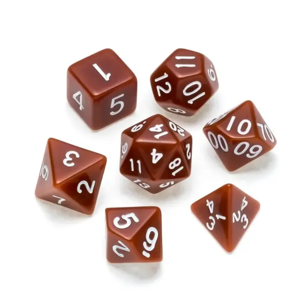 Greifenfels: Opaque Series - Brown/White - Dice Set