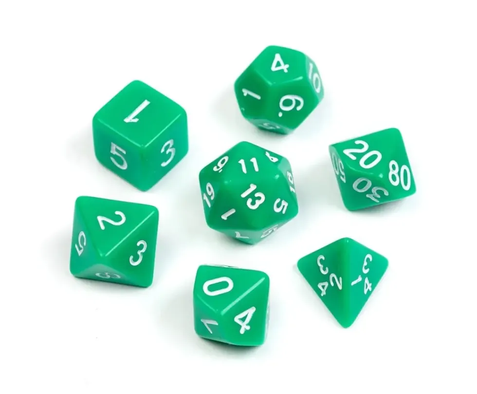 Greifenfels: Opaque Series - Green/White - Dice Set