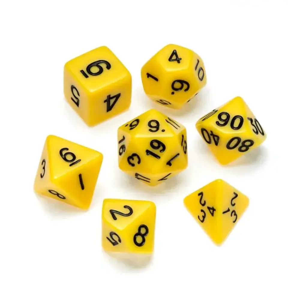 Greifenfels: Opaque Series - Yellow/Black - Dice Set
