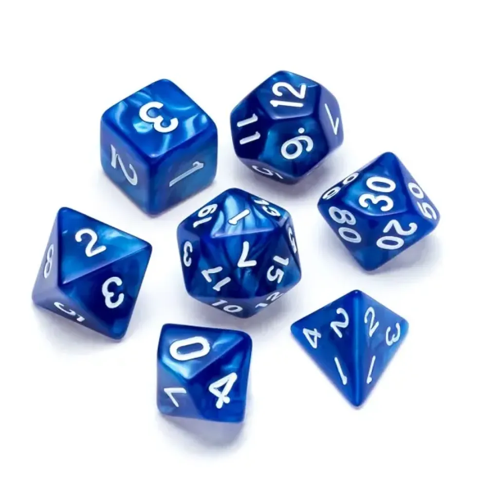 Greifenfels: Pearl Series - Blue/White - Dice Set