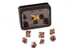 Greifenfels: Razor Series - Red Dragon Eye - Blue/Gold - Dice Set