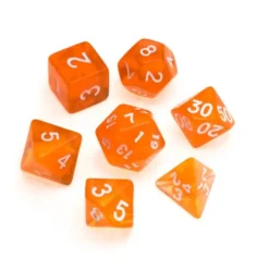 Greifenfels: Transparent Series - Orange/White - Dice Set