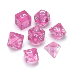 Greifenfels: Transparent Series - Pink/White - Dice Set