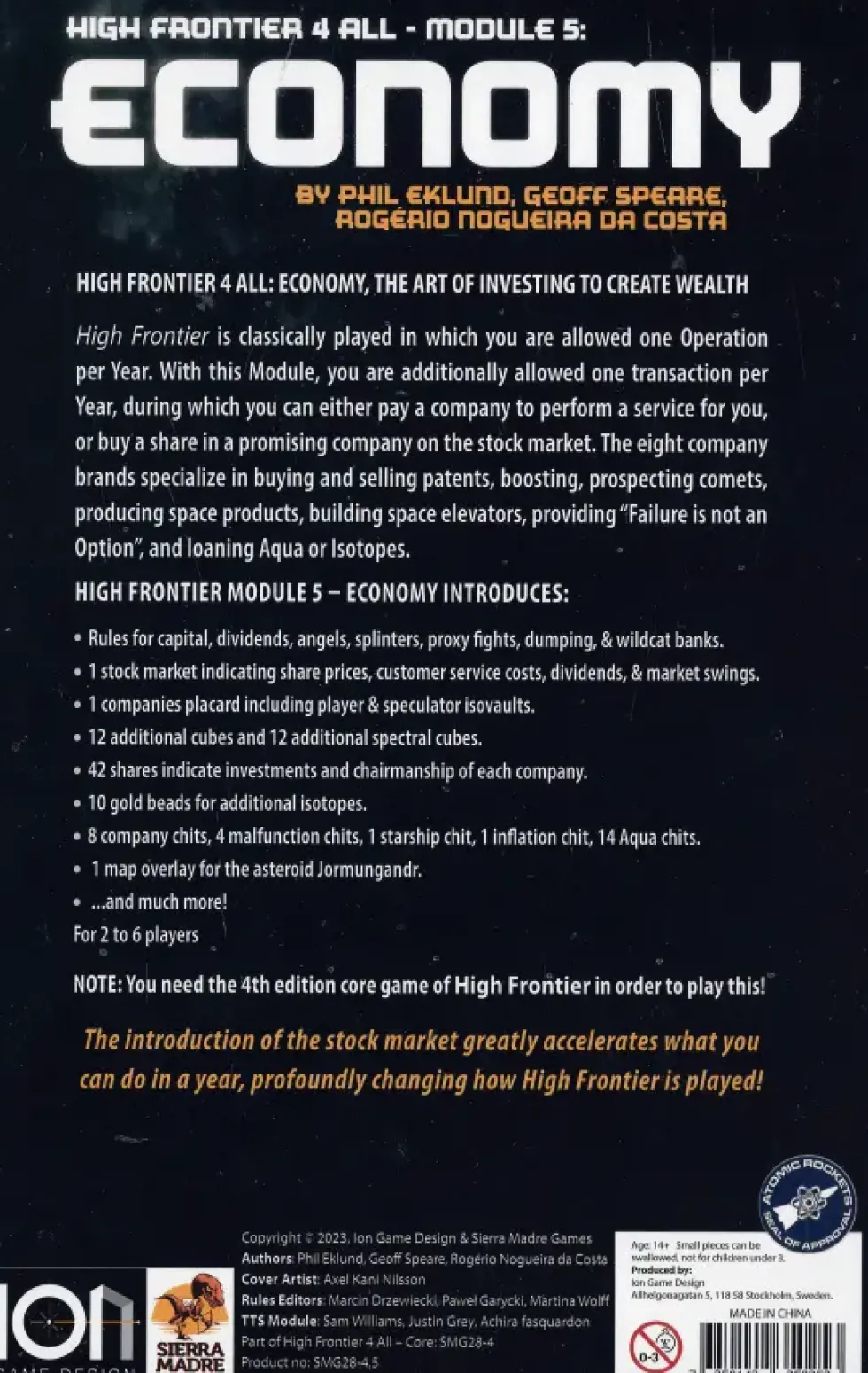 High Frontier 4 All: Module 5 - Economy (Exp.)