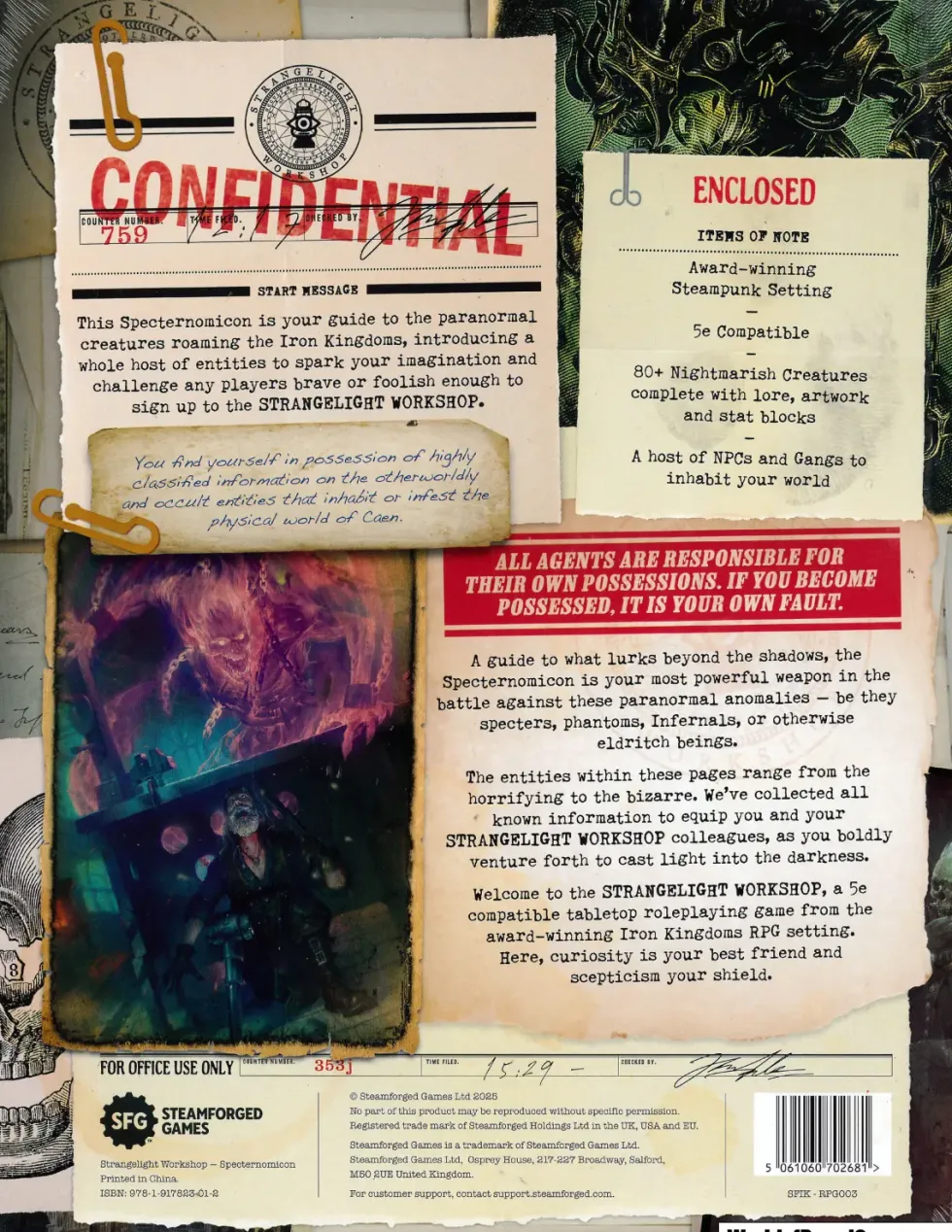 Iron Kingdoms (RPG): Strangelight Workshop - Specternomicon