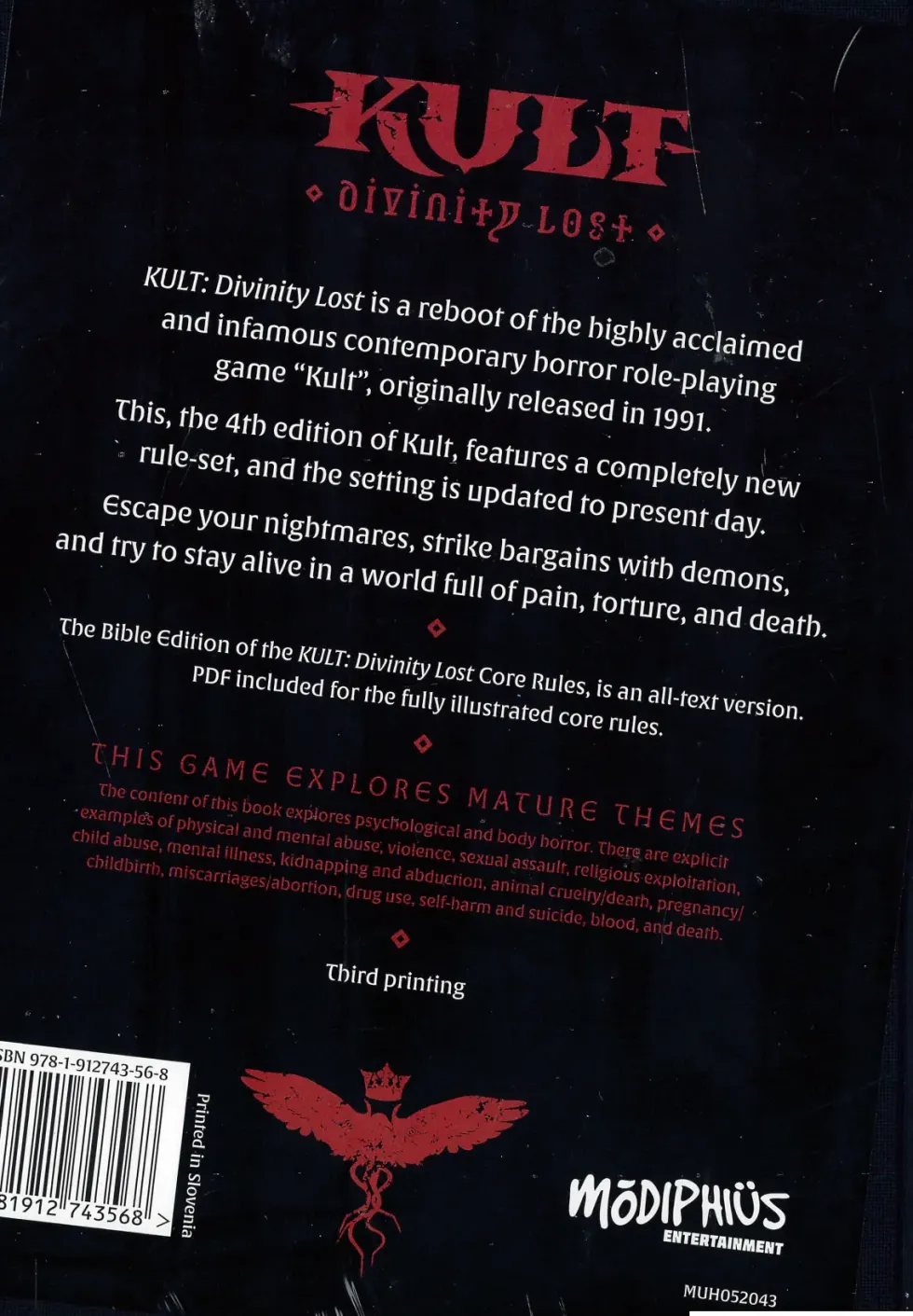 Kult: Divinity Lost - 4th Edition Core Rules (Bible Edition)