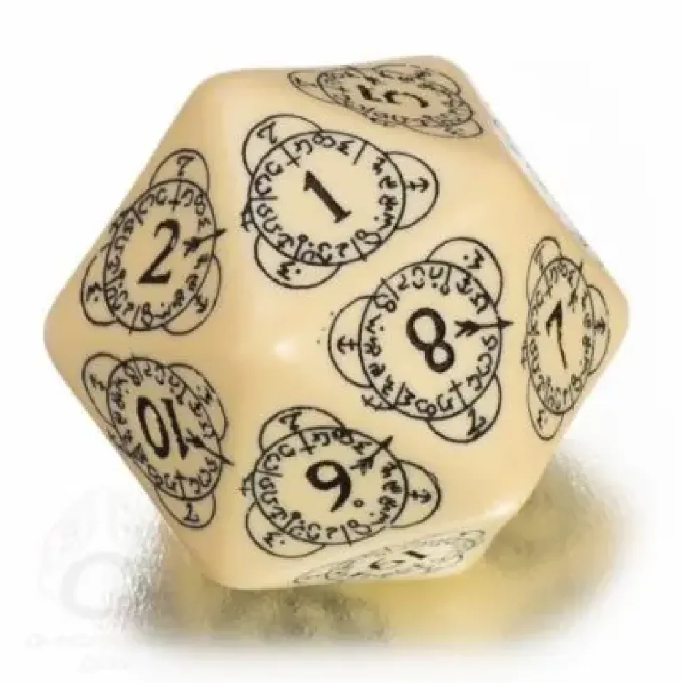 Level Counter - D20, Beige and Black