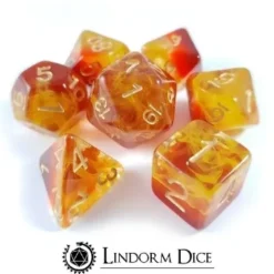 Lindorm: Dawn Child Dice Set (Orange-Liquid/Smoke)