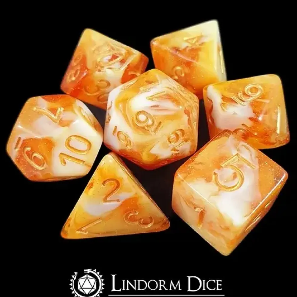Lindorm: Norse Mythology - Heimdall Dice Set (Orange/White)