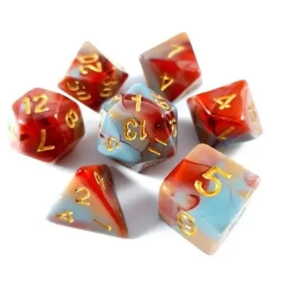 Lindorm: Norse Mythology - Lindorm Dice Set (Red-Grey/Brown)