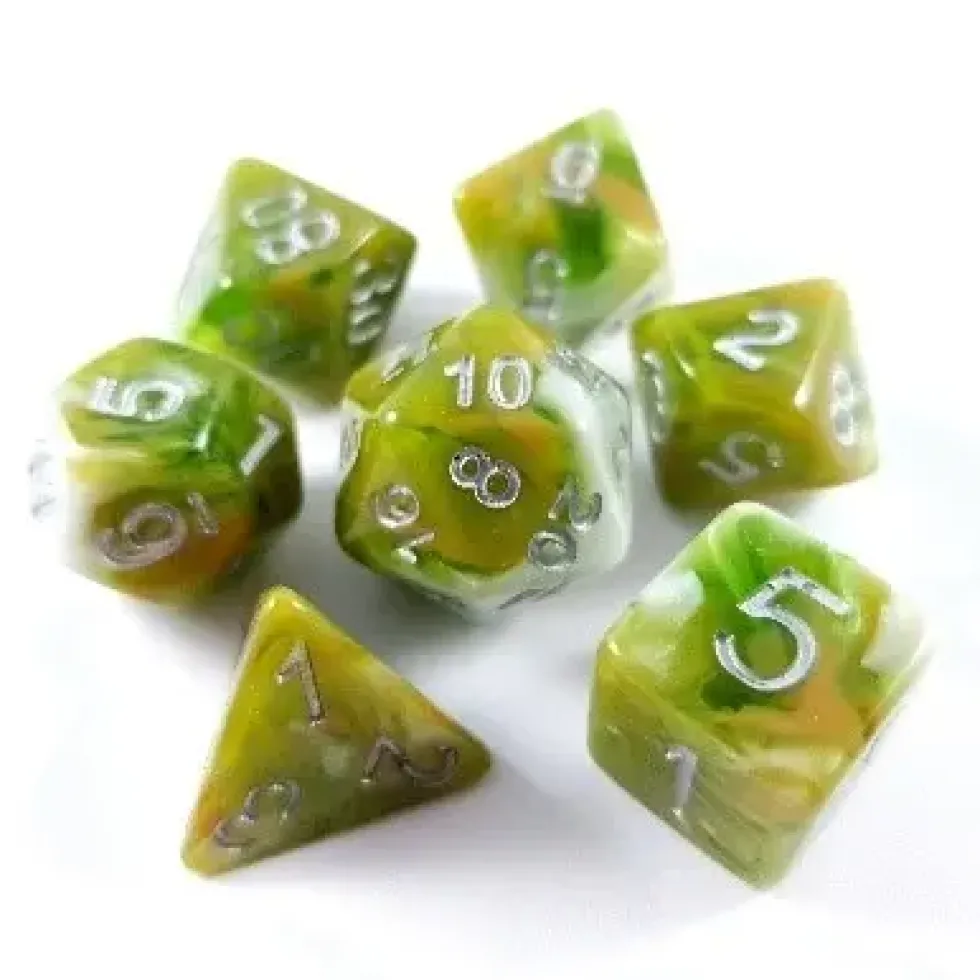 Lindorm: Norse Mythology - Troll Dice Set (Green-White/Brown)