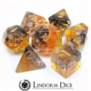 Lindorm: Sea Shanty - A Health Dice Set (Smoke-Orange Liquid/Gold)