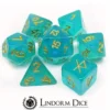 Lindorm: Sea Shanty - My Mother Told Dice Set (Teal-Aqua/Gold)